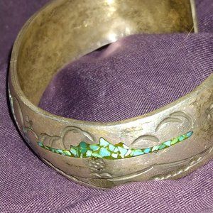 Vintage Begay story cuff native American bracelet stamped